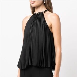 NWT Alice + Olivia Alycia Pleated Halterneck Top